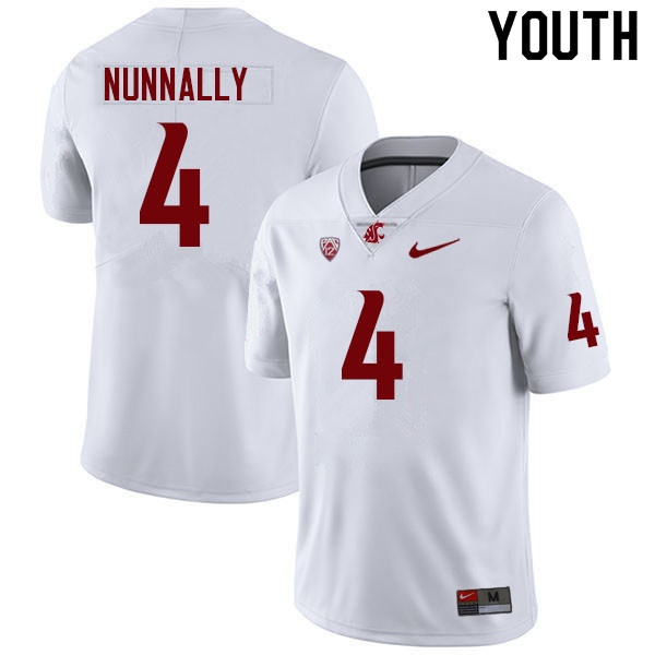 Youth #4 Tsion Nunnally Washington State Cougars College Football Jerseys Sale-White - Click Image to Close